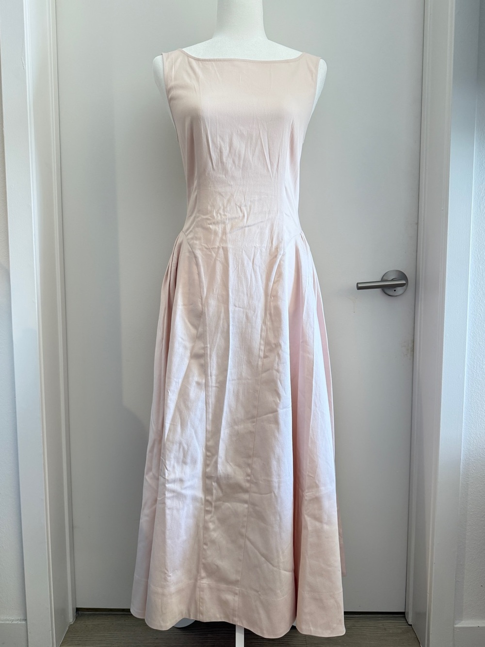 Helsa NWOT Stretch Cotton Midi Dress in Dusty Pink - Picture 6 of 8